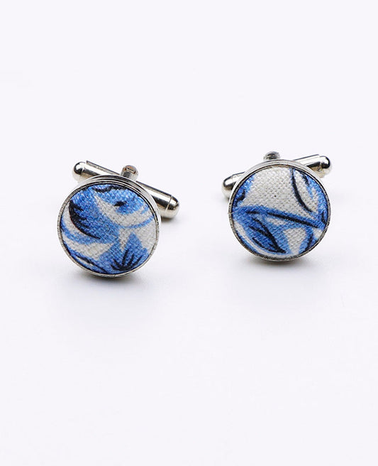 Boutons de Manchette Liberty Blanc n°10 en Coton | Charles - Unipap's