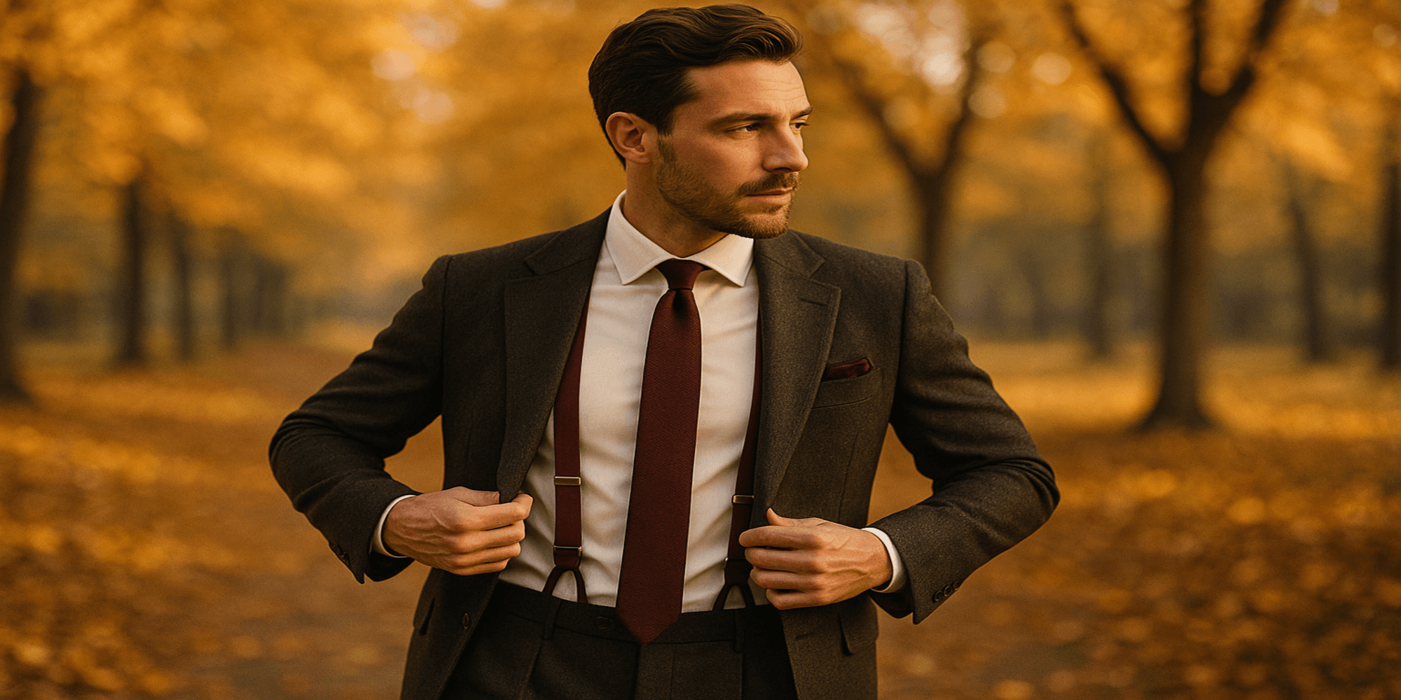 Pourquoi choisir des bretelles pour sublimer un costume élégant en automne ? Bild