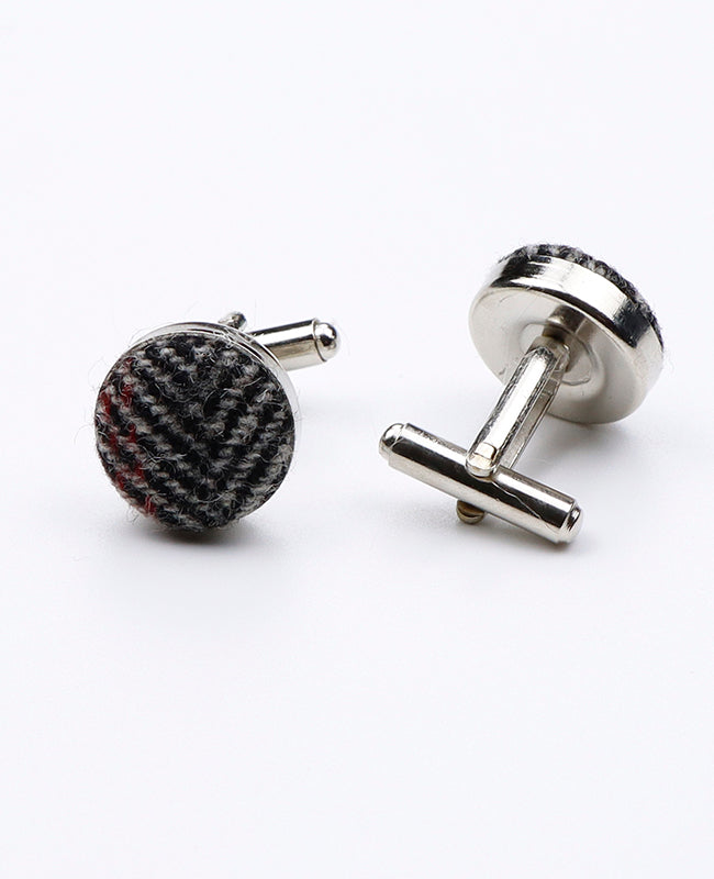 Boutons de Manchette Tartan Gris n°2 en Laine | Norbert - Unipap's