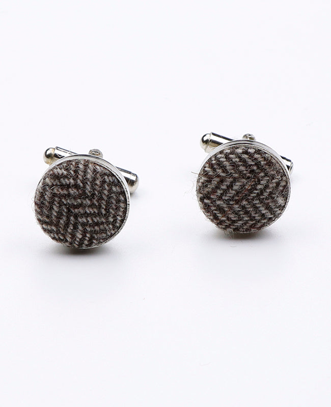Boutons de Manchette Tartan Gris n°3 en Laine | Norbert - Unipap's