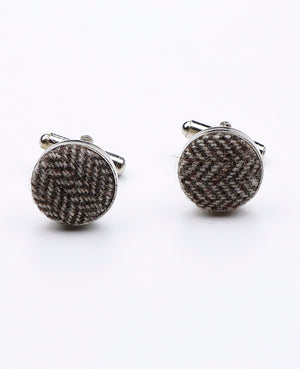Boutons de Manchette Tartan Gris n°3 en Laine | Norbert - Unipap's
