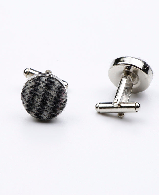 Manschettknappar Tartan Grå nr 7 i Ull 