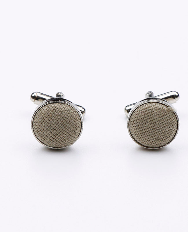 Manschettknappar Beige n°2 i lin 