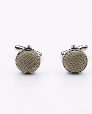 Manschettknappar Beige n°2 i lin 