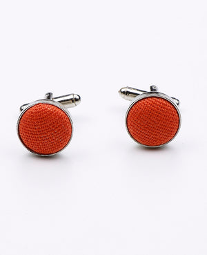 Boutons de Manchette Orange n°1 en Lin | Basile - Unipap's