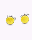 Boutons de Manchette Jaune n°1 en Polyester «Lucien»