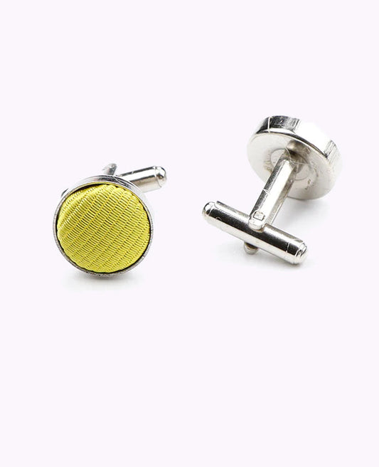 Boutons de Manchette Jaune n°2 en Polyester «Lucien»