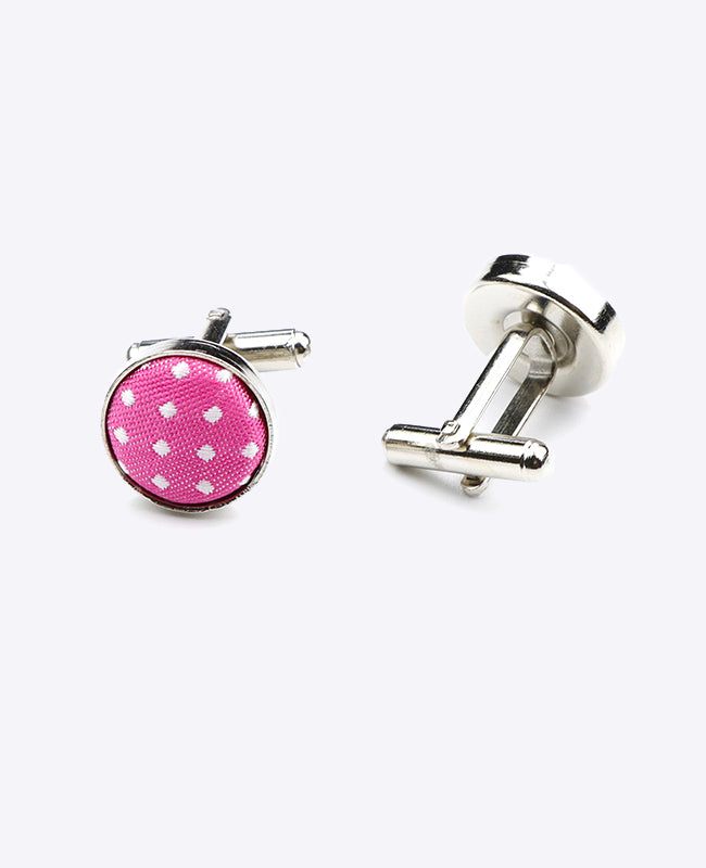 Manschettknappar Rosa n°2 Prickiga i Polyester "Louis"