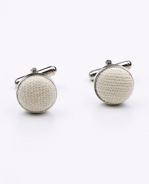 Boutons de Manchette Blanc en Effet Velours | Simon - Unipap's