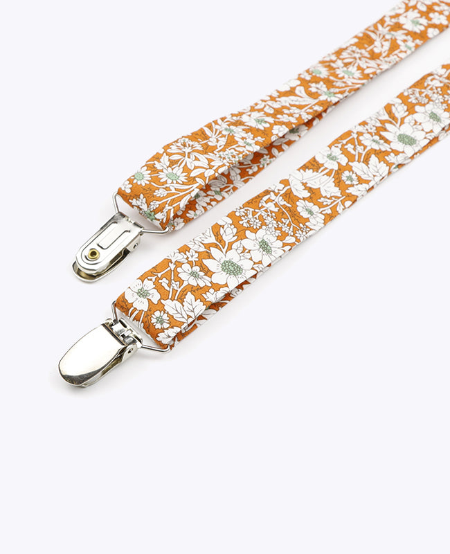 Bretelles Liberty Orange en Coton «Clovis»