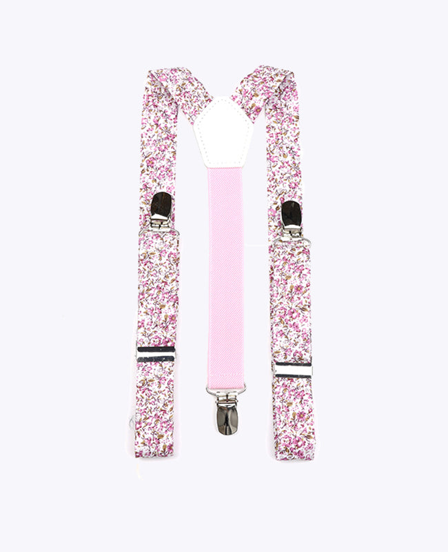 Hängslen Barn Liberty Rosa n°4 Bomull «Gaspard»