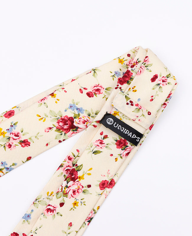 Cravate Liberty Blanc n°4 Homme en Coton | Charles - Unipap's