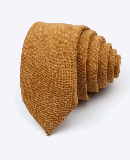 Cravate Marron n°1 Homme en Effet Velours «Simon»