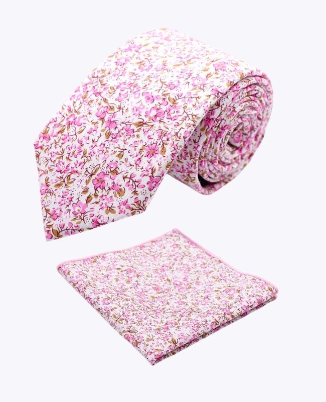 Slips + Bröstficknäsduk Liberty Rosa n°4 Bomull «Gaspard»