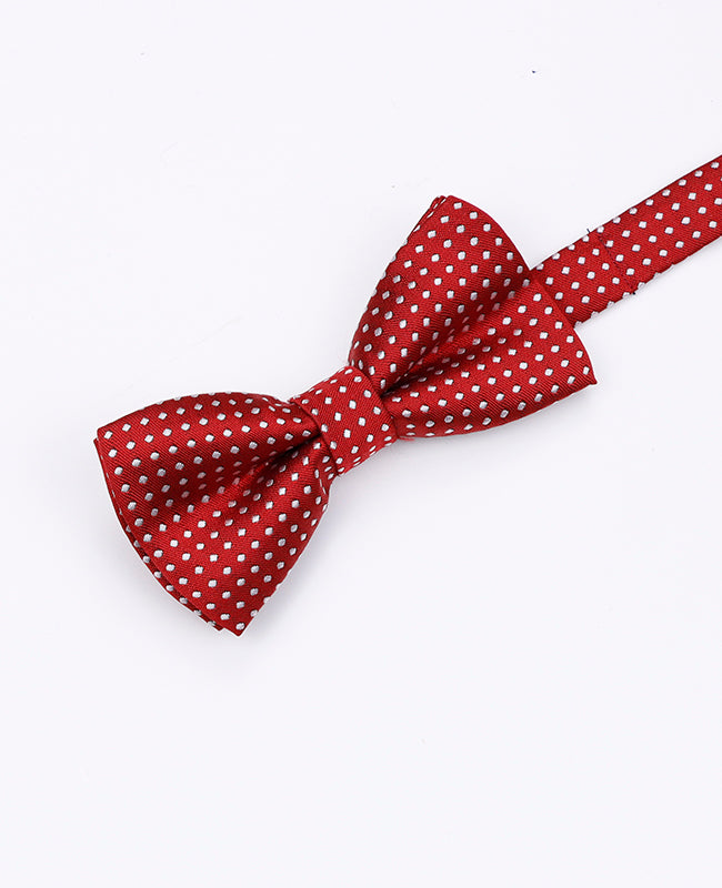 Röd prickig barnfluga i polyester "Louis"