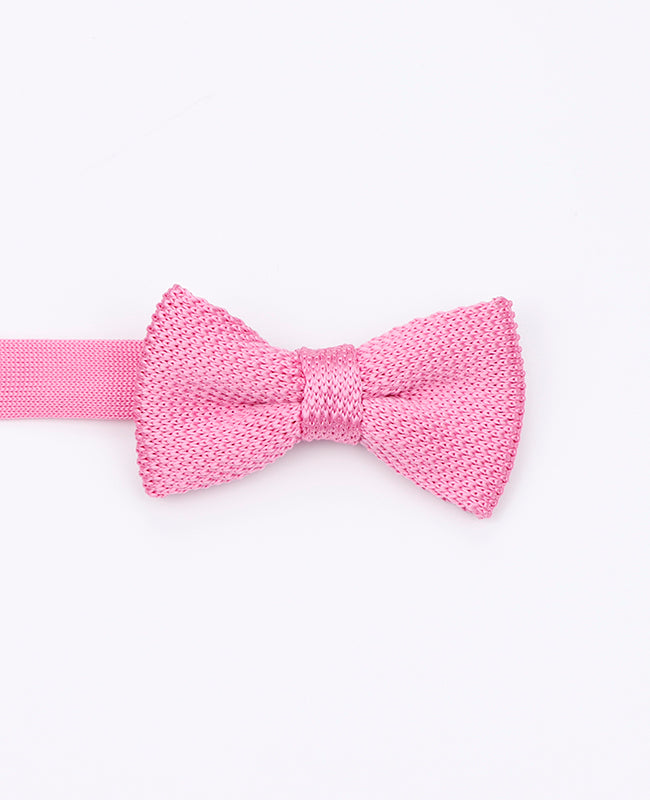 Rosafärgad stickad barnfluga n°2 «Léon»