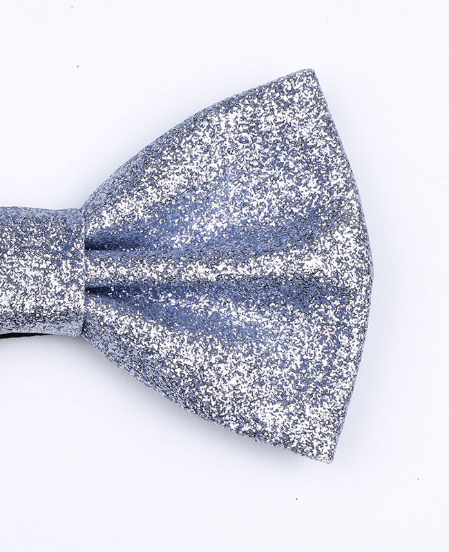 Noeud Papillon à Paillettes Argent n°2 Homme en Polyester «Olive»