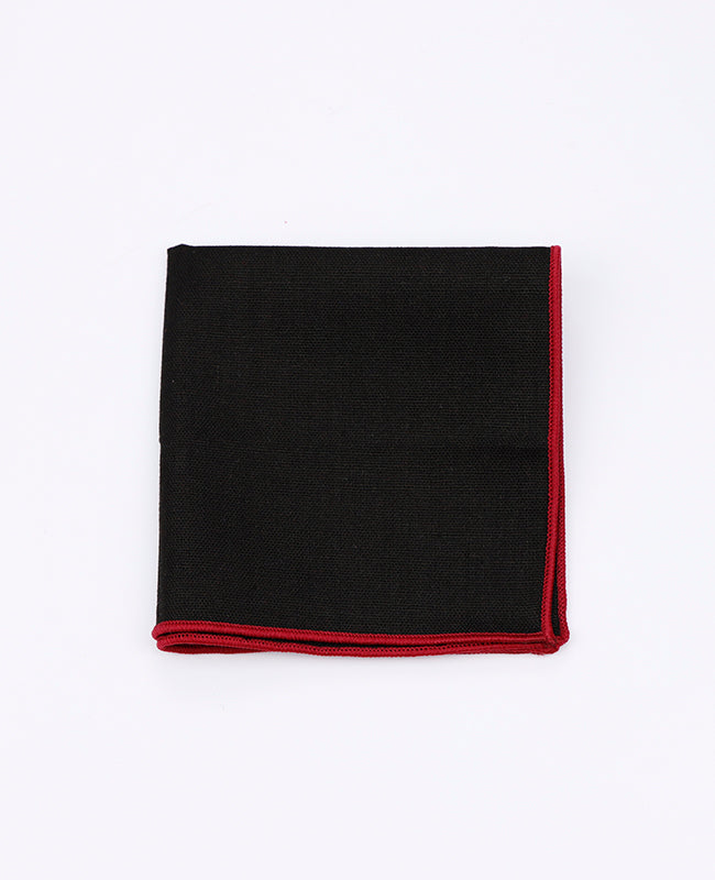 Pochette de Costume Noir en Lin | Basile - Unipap's