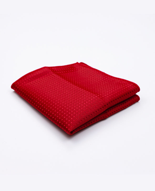 Röd bröstnäsduk nr 1 med prickar i polyester "Louis"