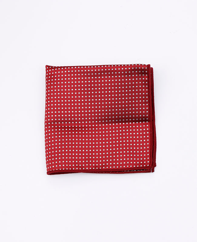 Röd prickig fickklut i polyester "Louis"