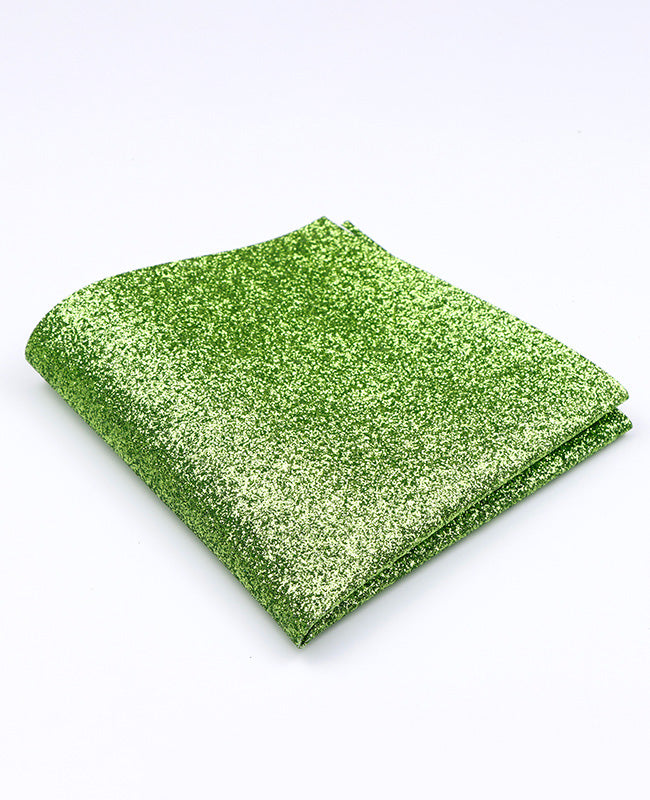 Kavajnäsduk med gröna paljetter nr 2 i polyester «Olive»