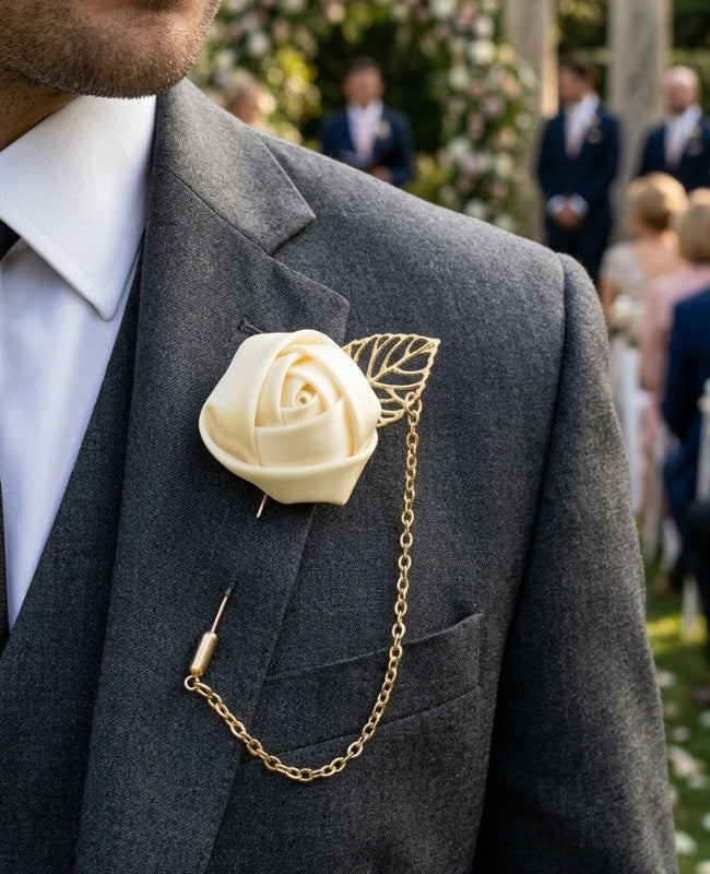 Blomknappnål Gul Herr «Alfred»