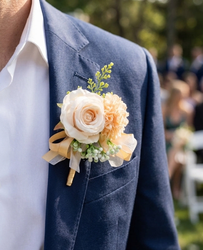Boutonnière Blomma Orange Herr «Valentin»