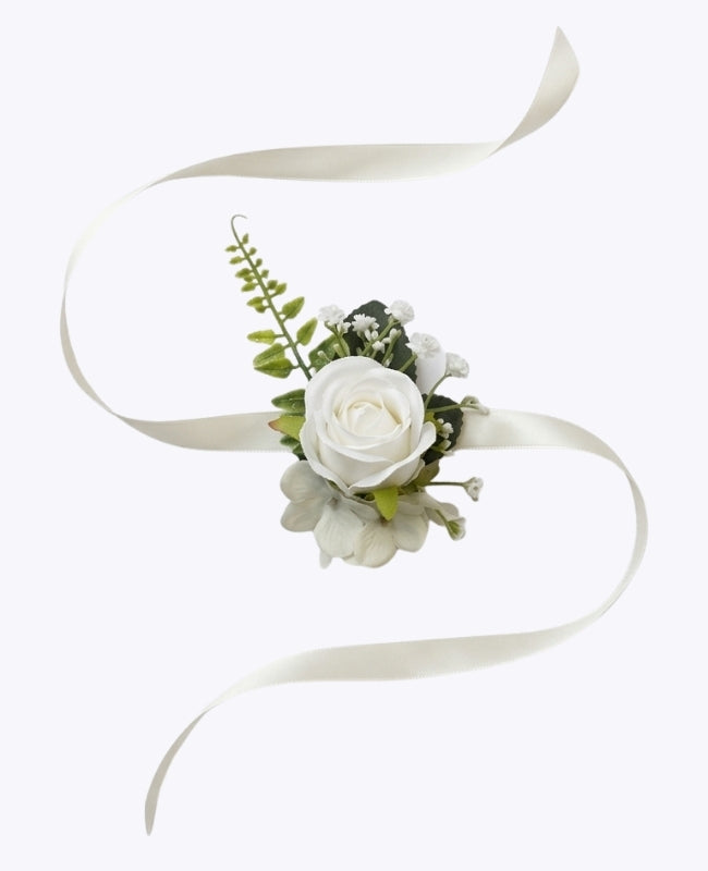 Blomsterarmband Vitt Dam "Gabriel"
