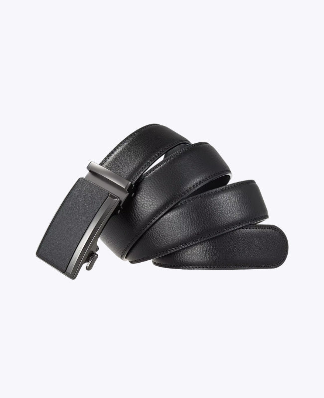 Ceinture Homme Noir en Cuir Sans Trou "Marceau"