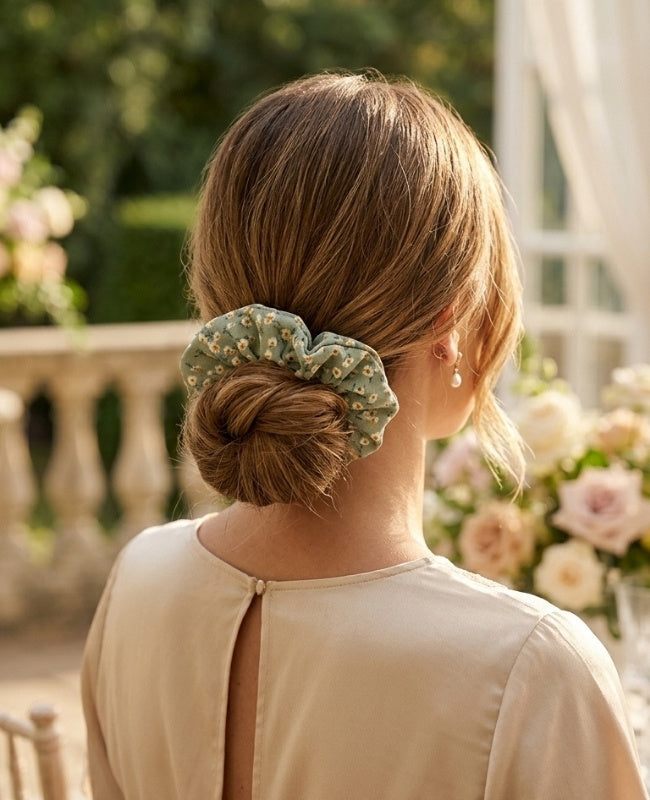Scrunchie Grön Liberty n°1 Dam «Suzanne»