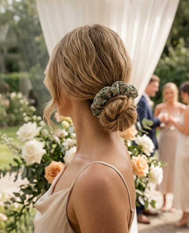 Scrunchie Grön Liberty n°2 Dam «Suzanne»