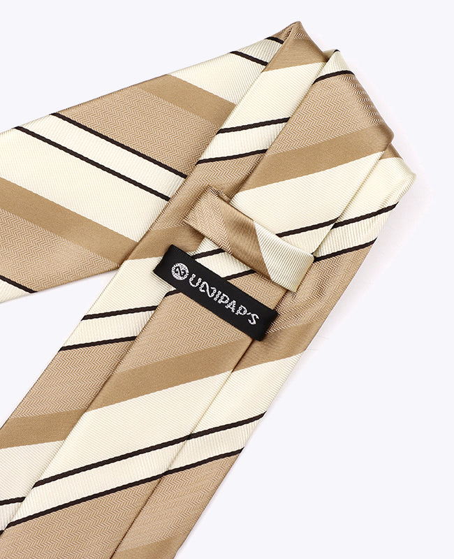 Slips Beige n°1 randig Herr Polyester «Edmond»