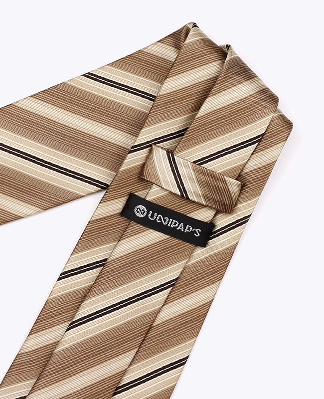 Slips Beige n°2 randig Herr Polyester «Edmond»