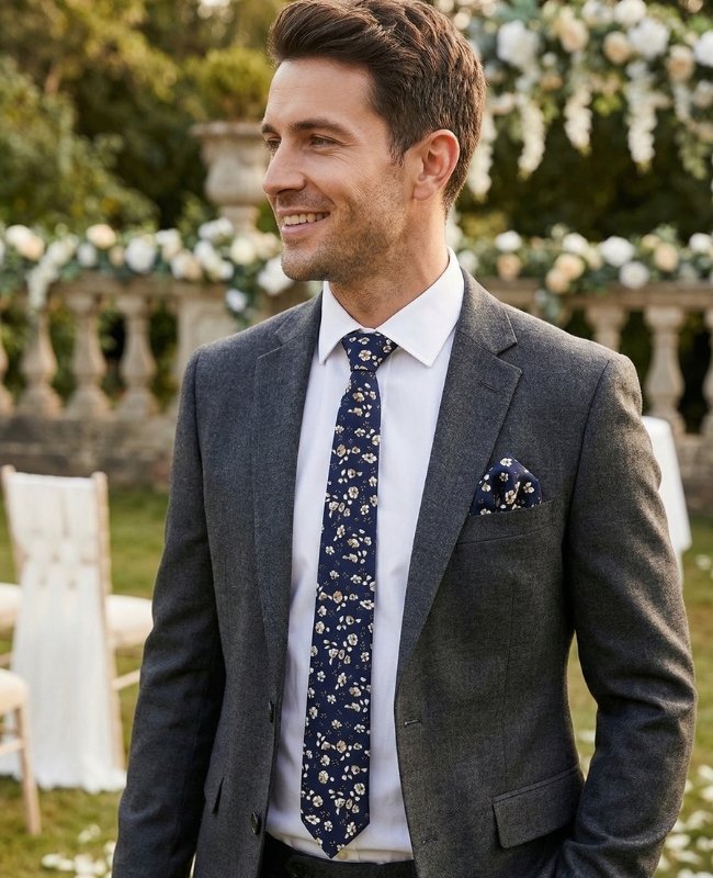 Cravate Liberty Bleu n°13 Homme en Coton «Gaspard»