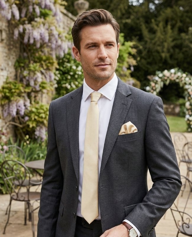 Cravate Doré n°2 Homme en Polyester «Jules»