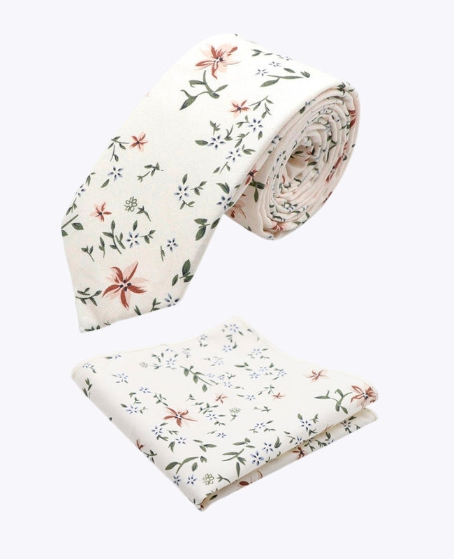 Slips + Kavajnäsduk Liberty Vit n°8 Herr Bomull «Charles»