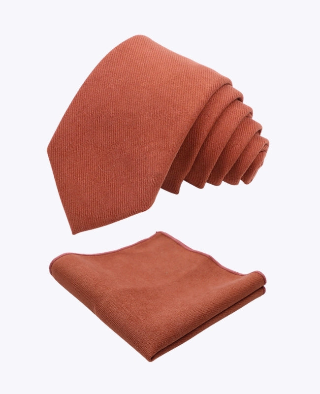 Slips + Kavajnäsduk Terracotta n°3 Herr Sammetskänsla «Simon»