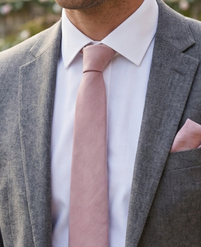 Cravate Rose n°3 Homme en Coton «Edgard»