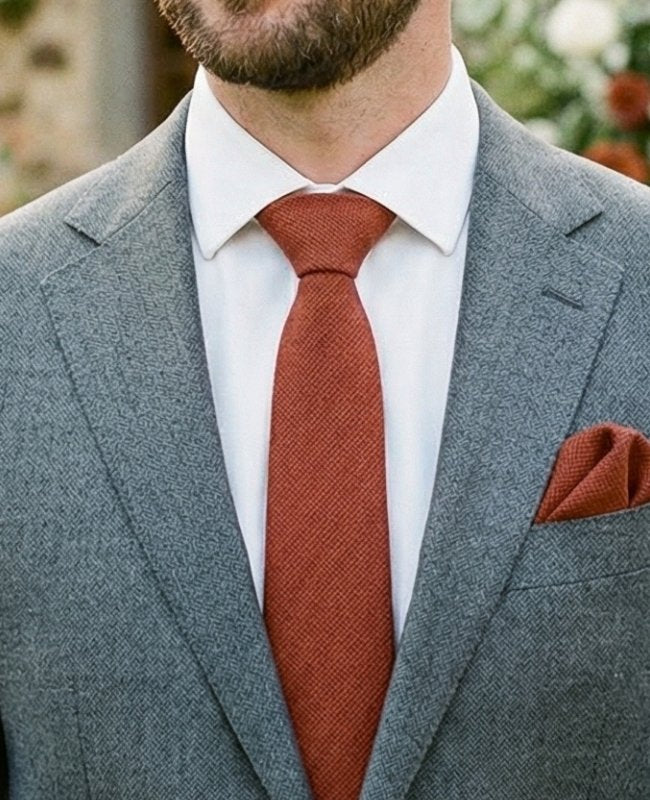 Cravate Terracotta Homme en Coton «Edgard»