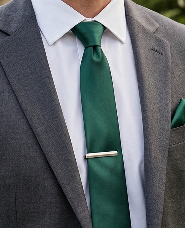 Cravate Vert n°1 Homme en Polyester «Jules»