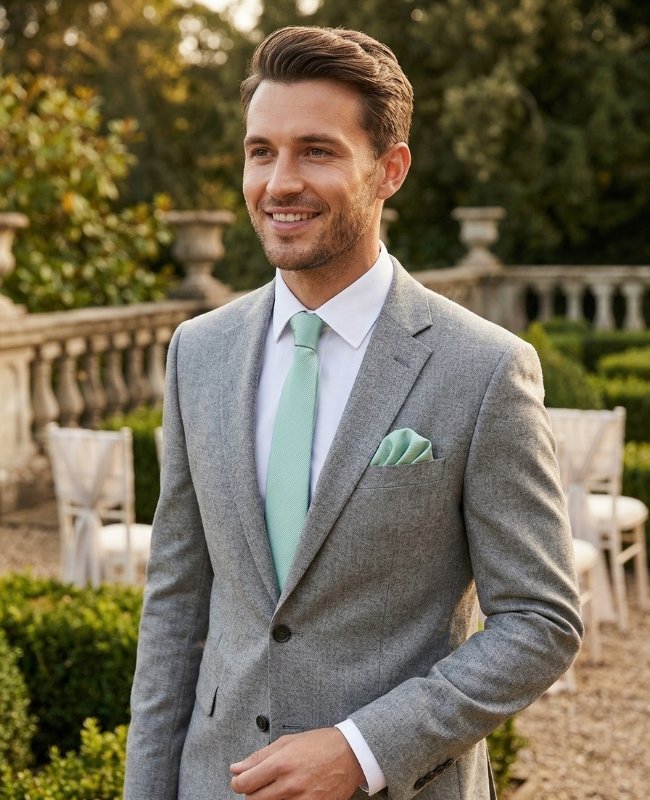 Cravate Vert n°1 Homme en Polyester «Lucien»