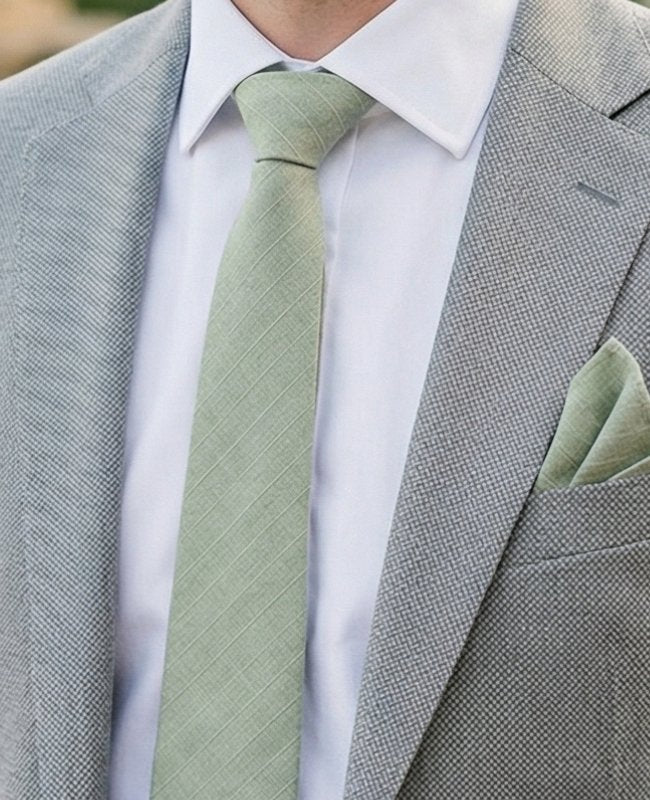 Cravate Vert n°2 Homme en Coton «Oscar»