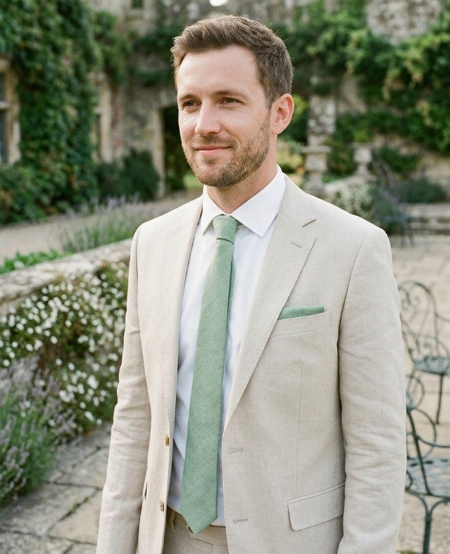 Cravate Vert n°2 Homme en Effet Velours «Simon»