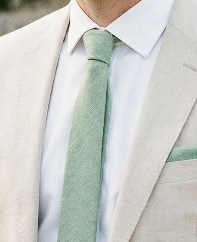 Cravate Vert n°2 Homme en Effet Velours «Simon»