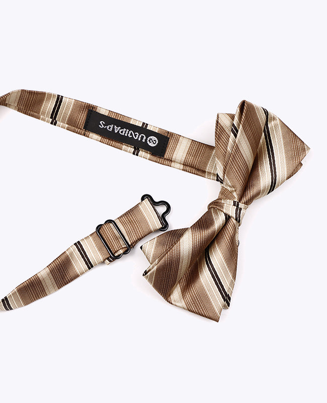 Fluga Beige n°2 Herr randig i Polyester «Edmond»