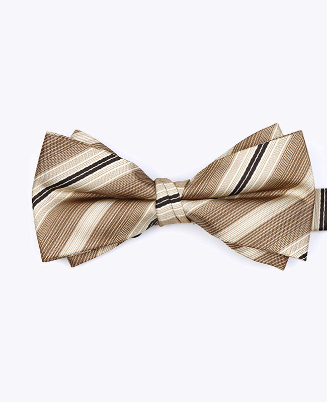 Fluga Beige n°2 Herr randig i Polyester «Edmond»