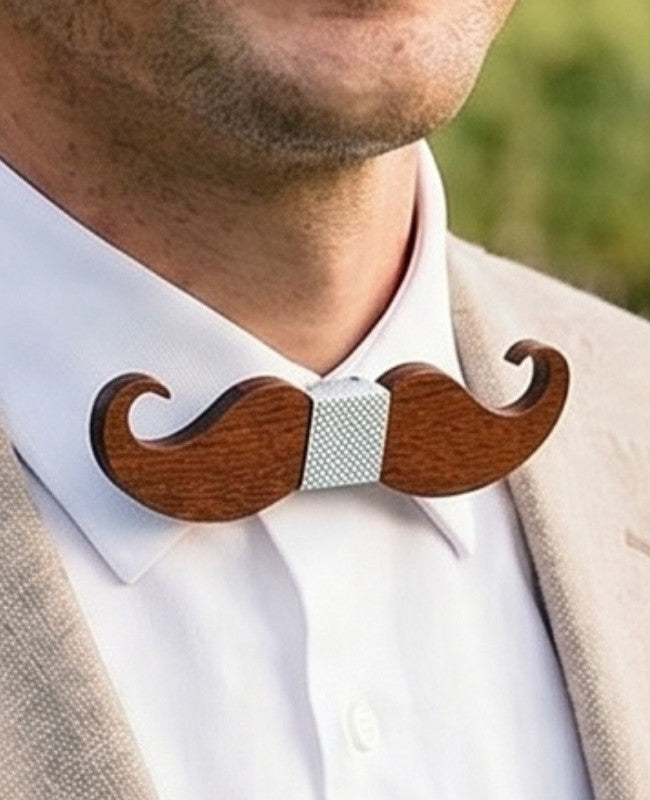 Noeud Papillon Blanc Homme en Bois «Hippolyte»