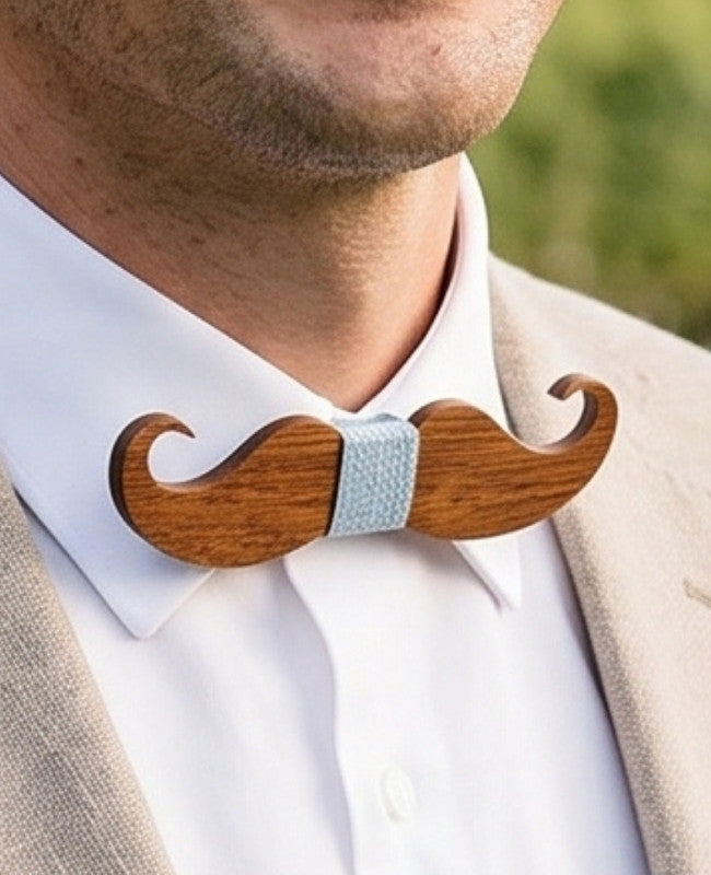 Noeud Papillon Bleu Homme en Bois «Hippolyte»