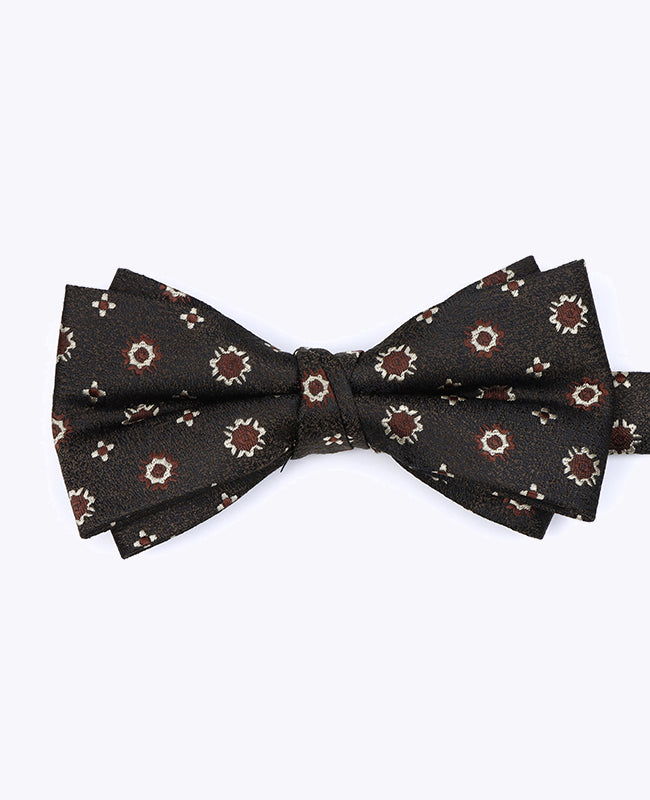 Fluga Brun n°1 Herr mönstrad i Polyester «Edmond»