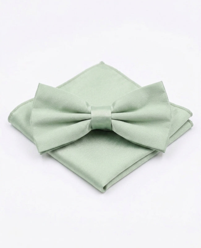 Fluga + Bröstficknäsduk Grön nr1 Herr i Polyester «Anatole»